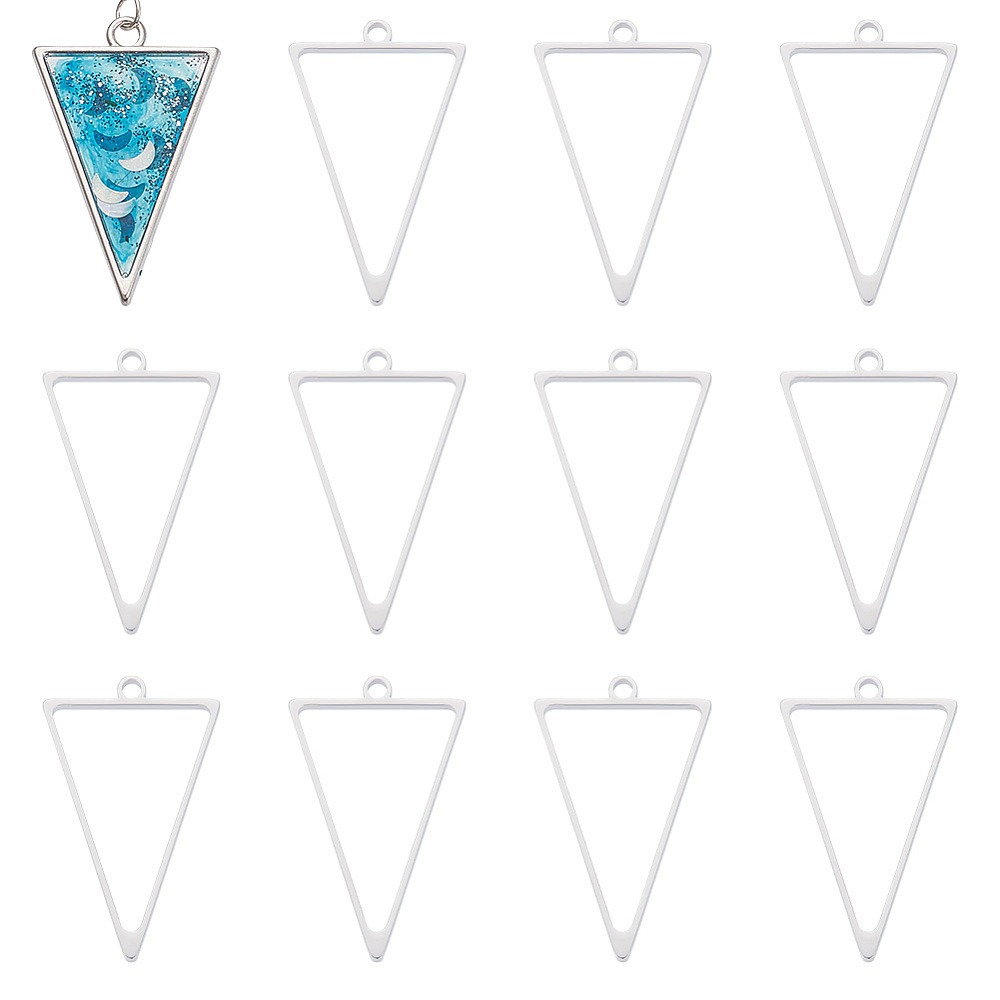 Bezels Pendant Resin - 16 шт. подвесок-рамок из нержавеющей стали
