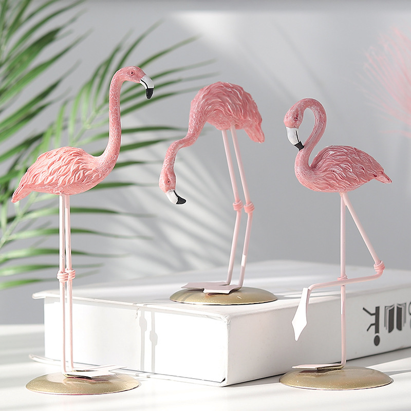 Resin Art Gift For Wedding - 3 шт. розовых фигурок фламинго, тропические