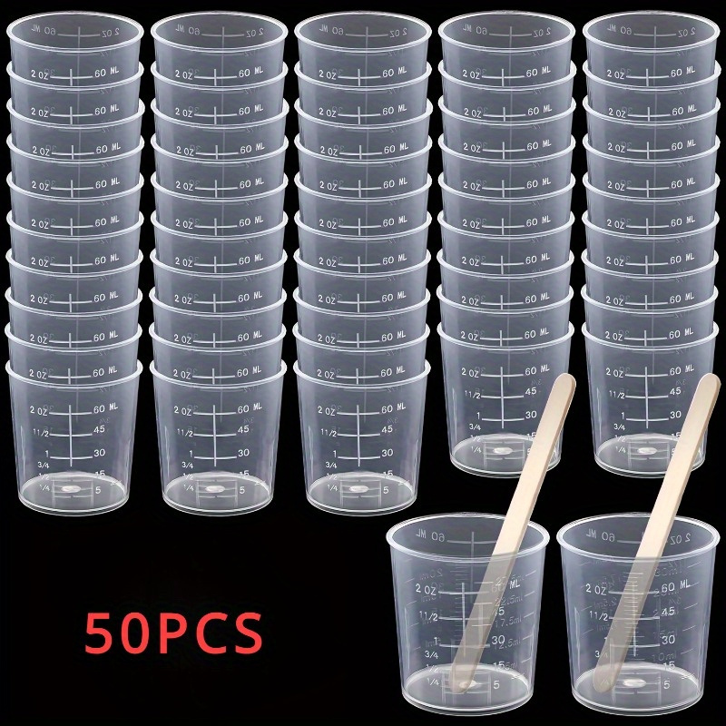Resin Mixing Cup - Набор из 50 градуированных прозрачных стаканов