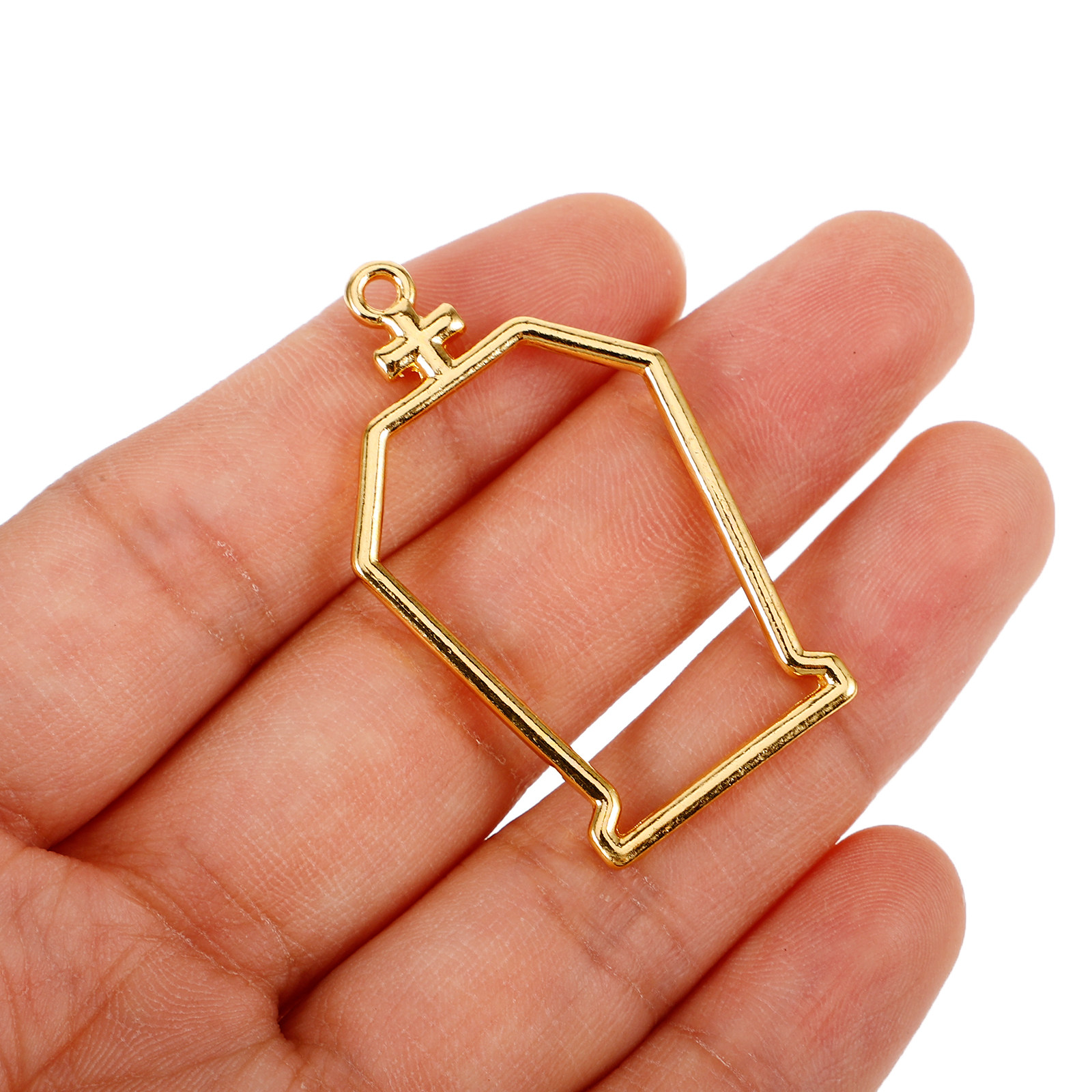 Bezels Pendant Resin - 10 шт. металлических подвесок-рамок в форме