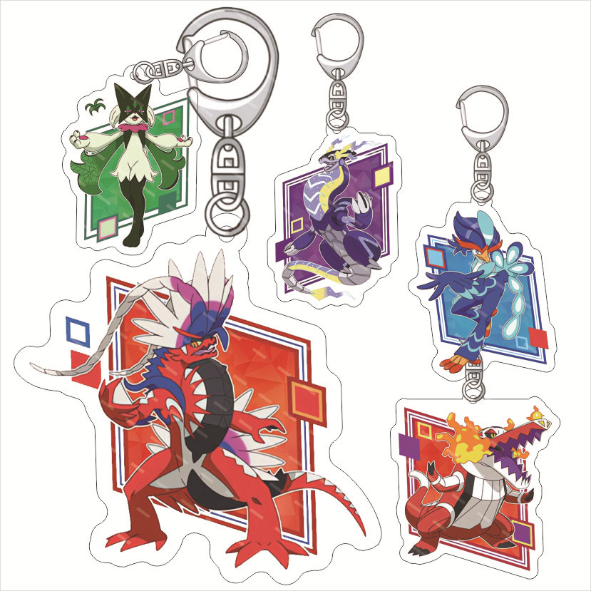 Resin Art Keychain - Акриловый брелок Pokémon Miraidon Koraidon: Аниме-атрибутика,