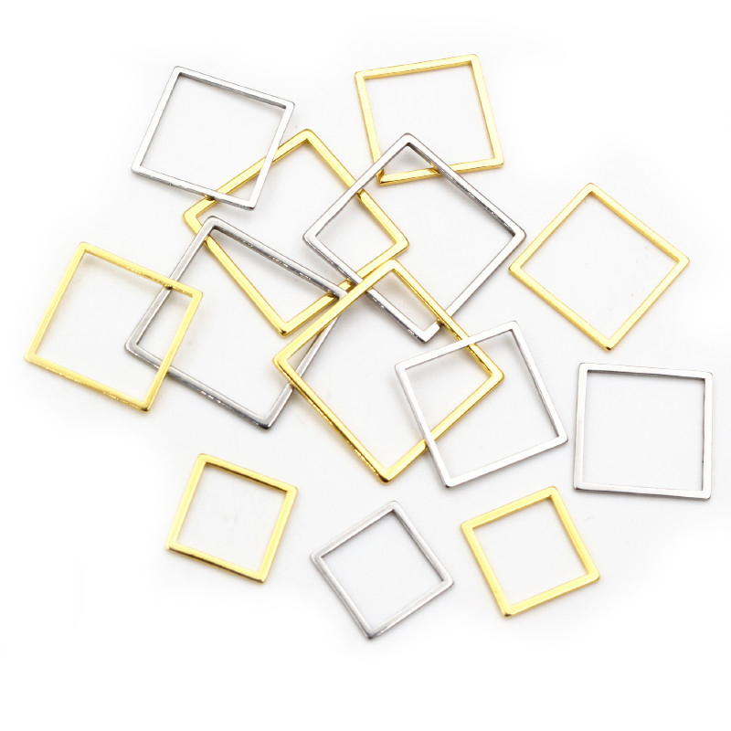 Bezels Pendant Resin - 20 шт., 3 размера, квадратная Подвеска