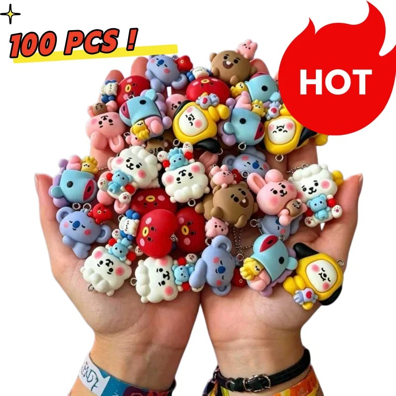 Resin Art Essentials - 7 шт. смоляных мультяшных шармов BT21