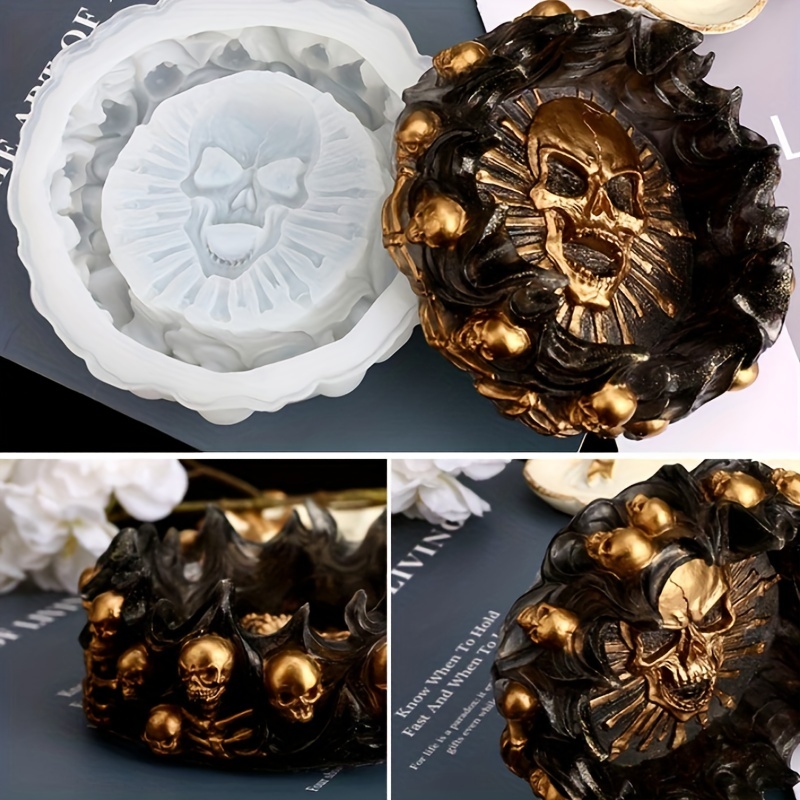 Resin Art Mould - Форма для пепельницы в виде черепа,