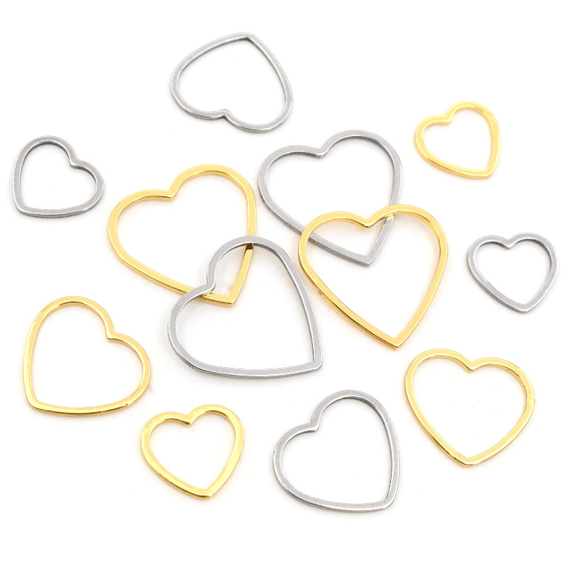 Bezels Pendant Resin - 20 шт сердце очарование золото нержавеющая