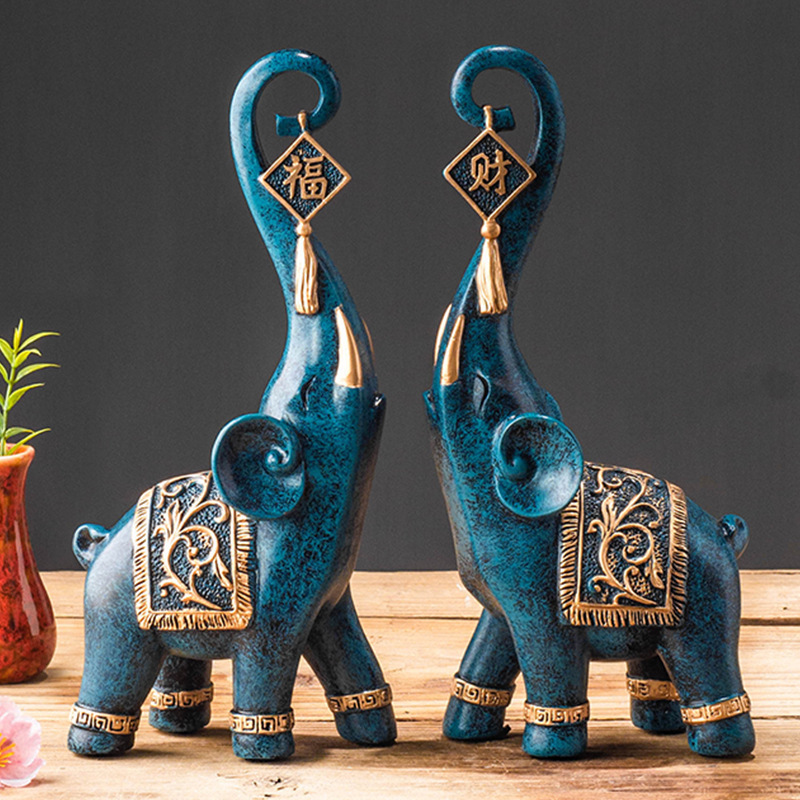 Пара фигурок слонов в китайско – обзор и цена Resin Art Gift For Wedding